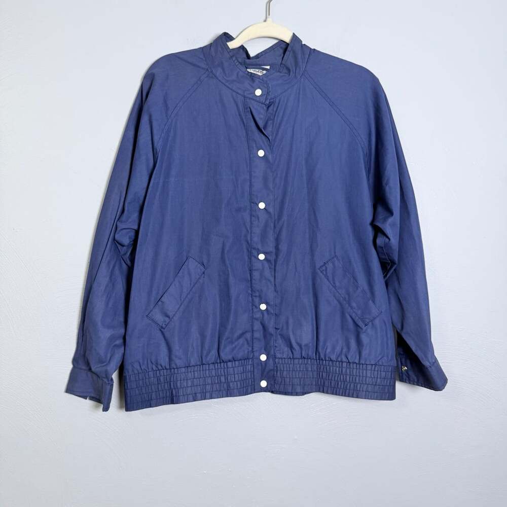 Vtg Koret Jacket Size M Blue Stand Collar Snap Front 1523104